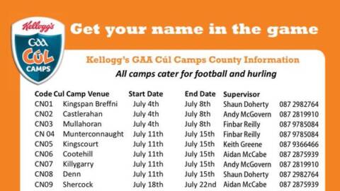 Kelloggs GAA Cúl Camps 2016