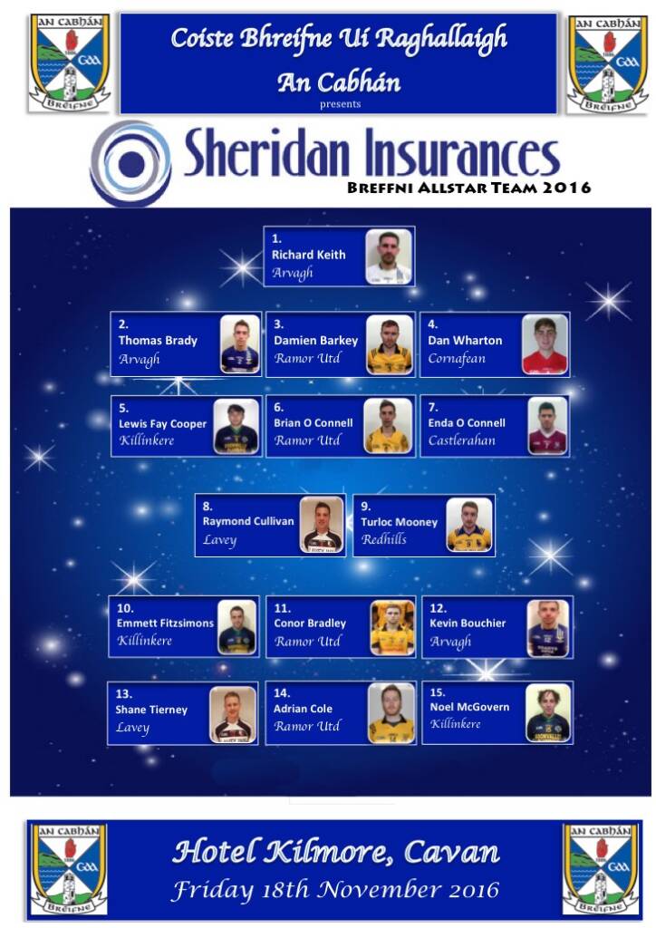 2016 Sheridan Insurances Breffni Allstars Announced