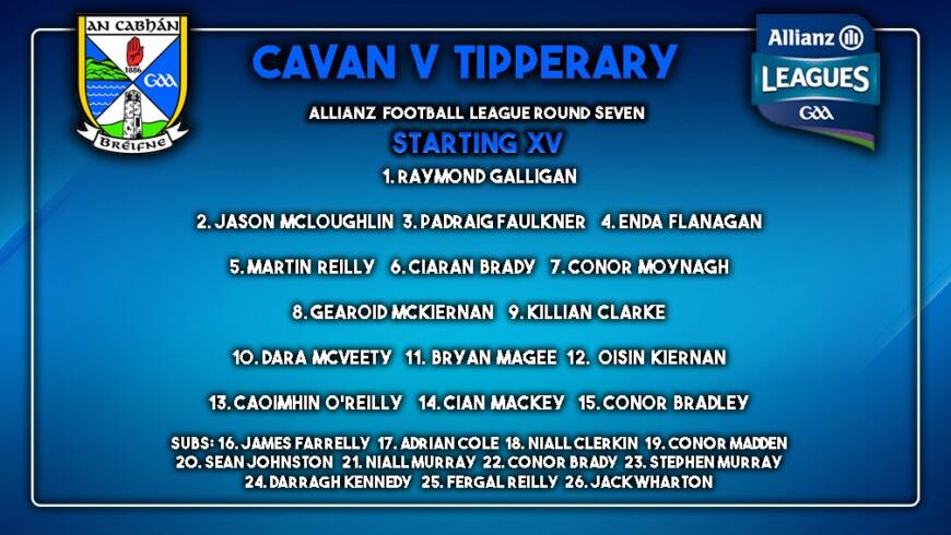 Team News: Senior Team to play Tipperary