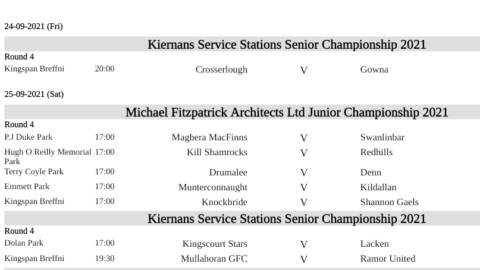 Cavan GAA Championship Round 4 Fixtures