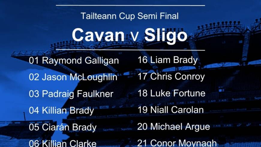 Tailteann Cup Semi Final Cavan Panel