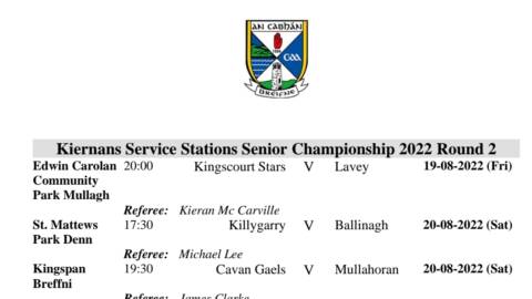 Championship Fixtures Weekend 18th-21st