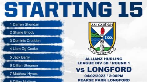 Starting Team ahead of Allianz National Hurling League Div 3B