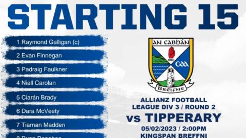 📣TEAM ANNOUNCEMEN📣 Allianz Football League Division 3 Rd2 Cavan v Tipperary