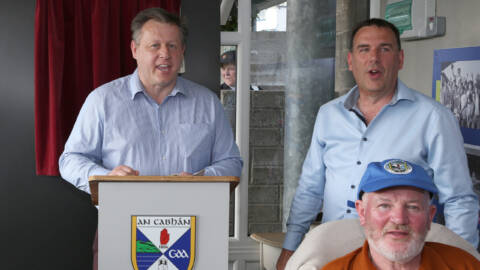 Tony Ryan Chairperson of Cavan GAA addressing the guest at the opening of the new accessibility area in Kingspan Breffni.