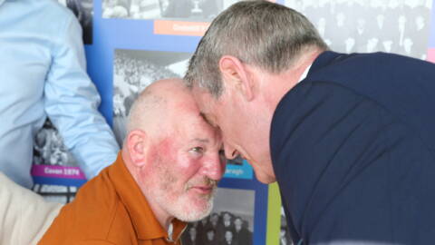 Ciarán McLaughlin President of Ulster GAA Having a few words with Thomas Doonan