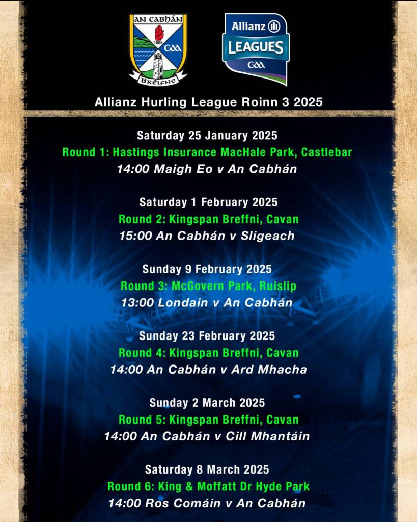 Allianz Hurling League Rionn 3 Fixtures 2025