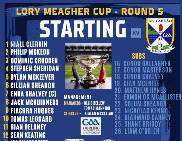 Cavan Hurling Team named for Lory Meagher Cup v Leitrim