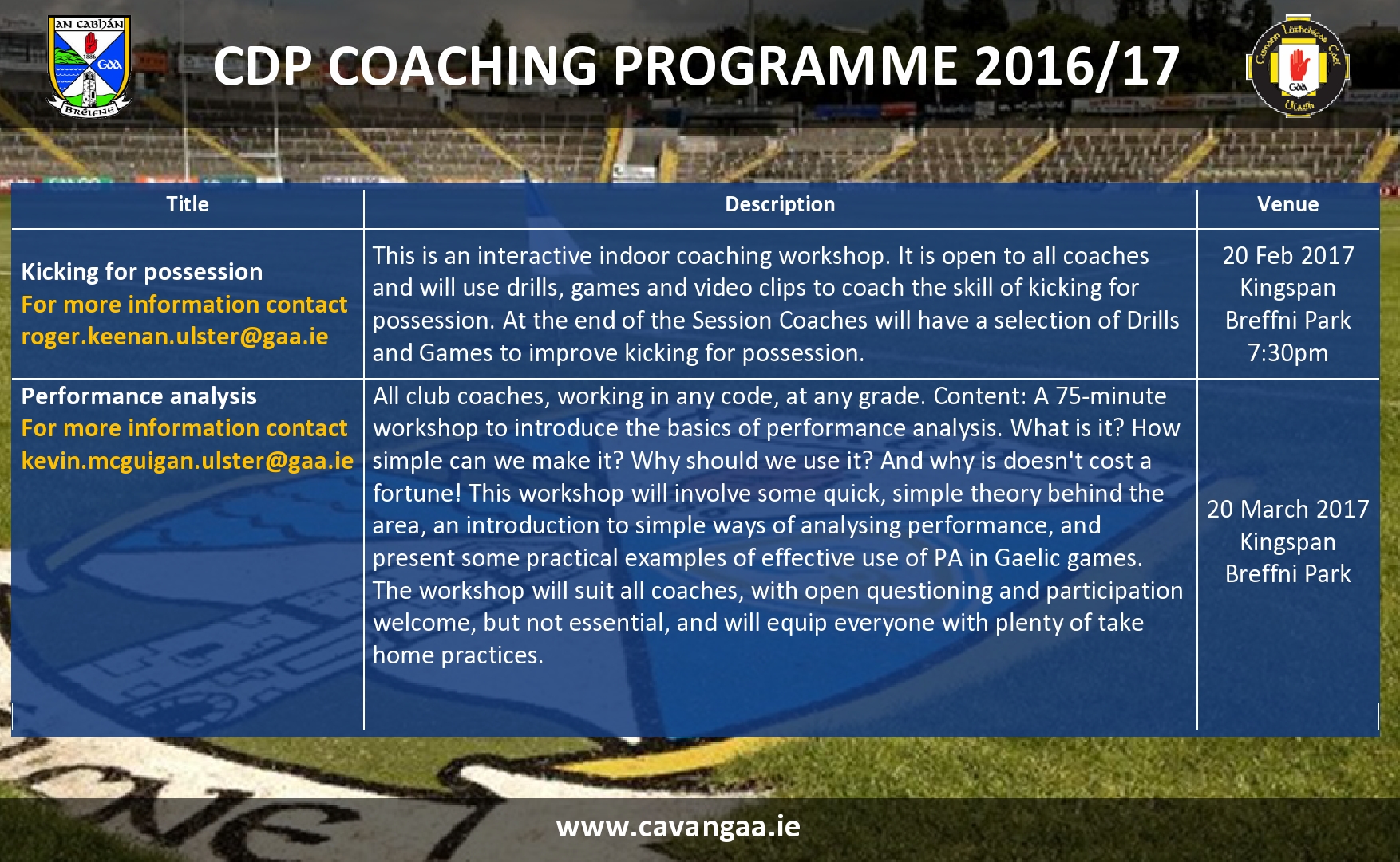 Coach Development Programme 2016/17