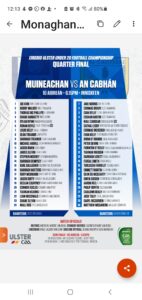 U20 Cavan Team V Monaghan