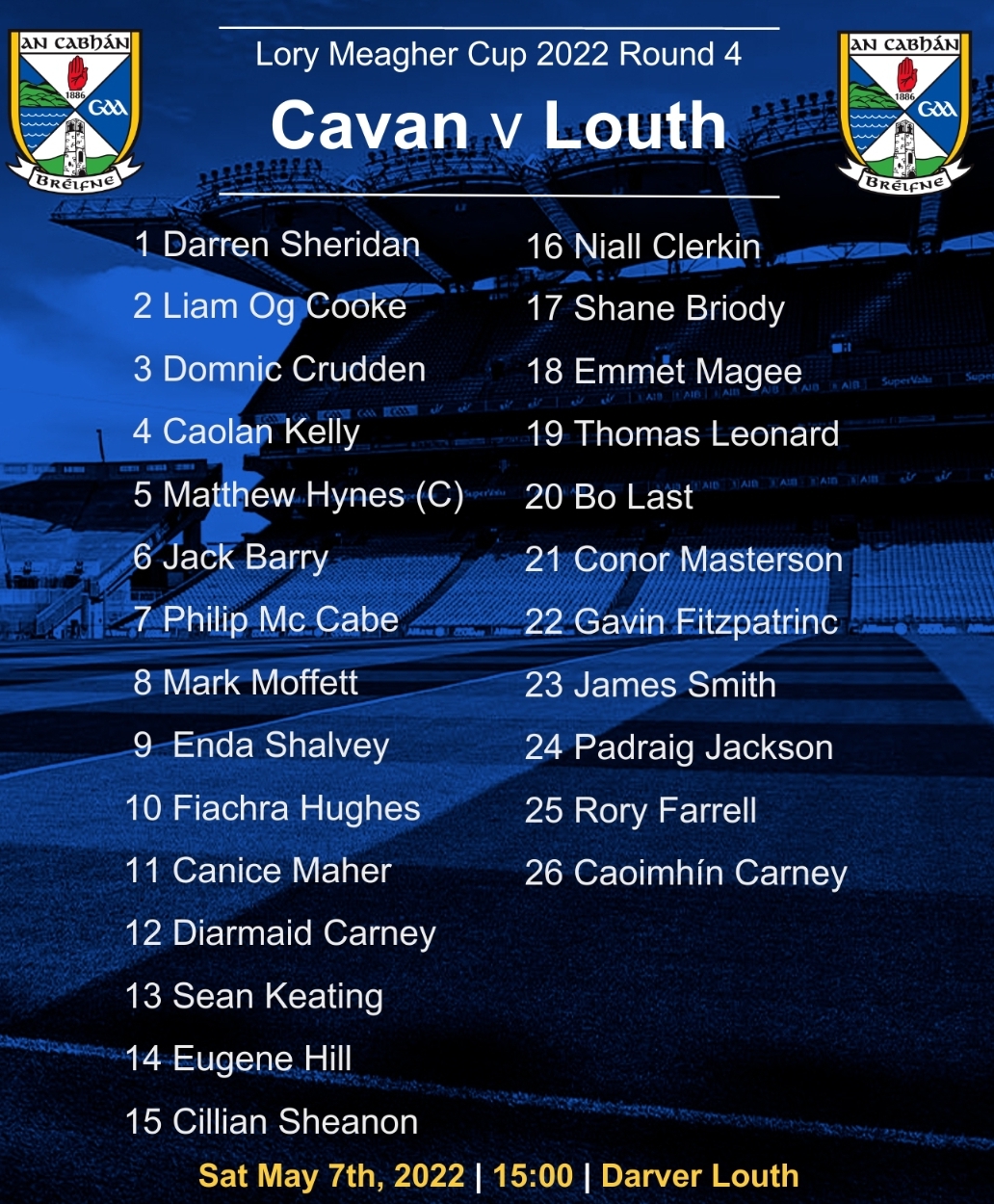 Cavan Hurling Team named ahead of  Lory Meagher Cup Round 4